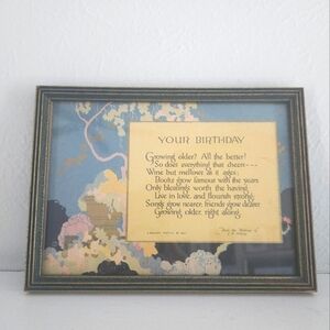 Antique Buzza Motto Framed Poem/Art